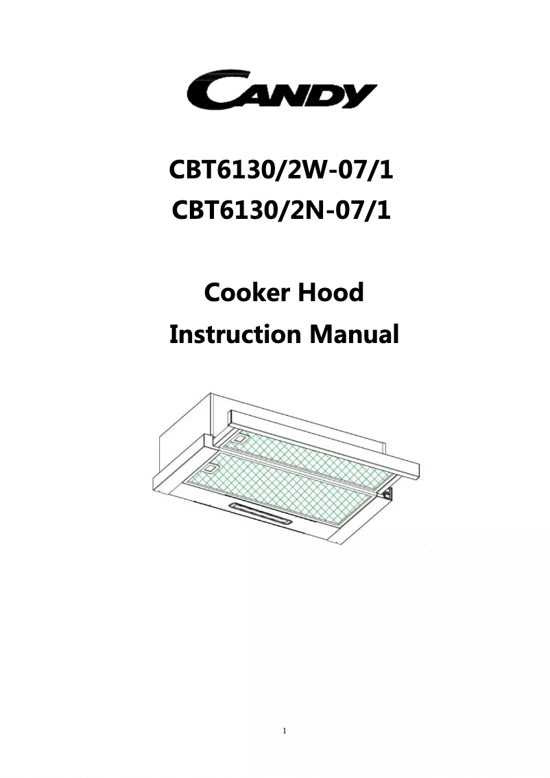 Page 1 de la notice Manuel utilisateur Candy CBT6130/2N-07/1