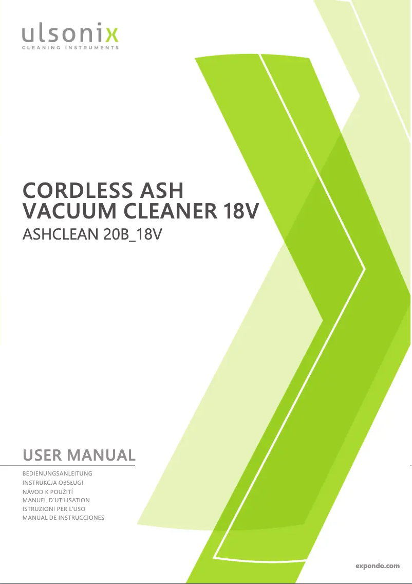 Page 1 de la notice Manuel utilisateur Ulsonix ASHCLEAN 20B_18V