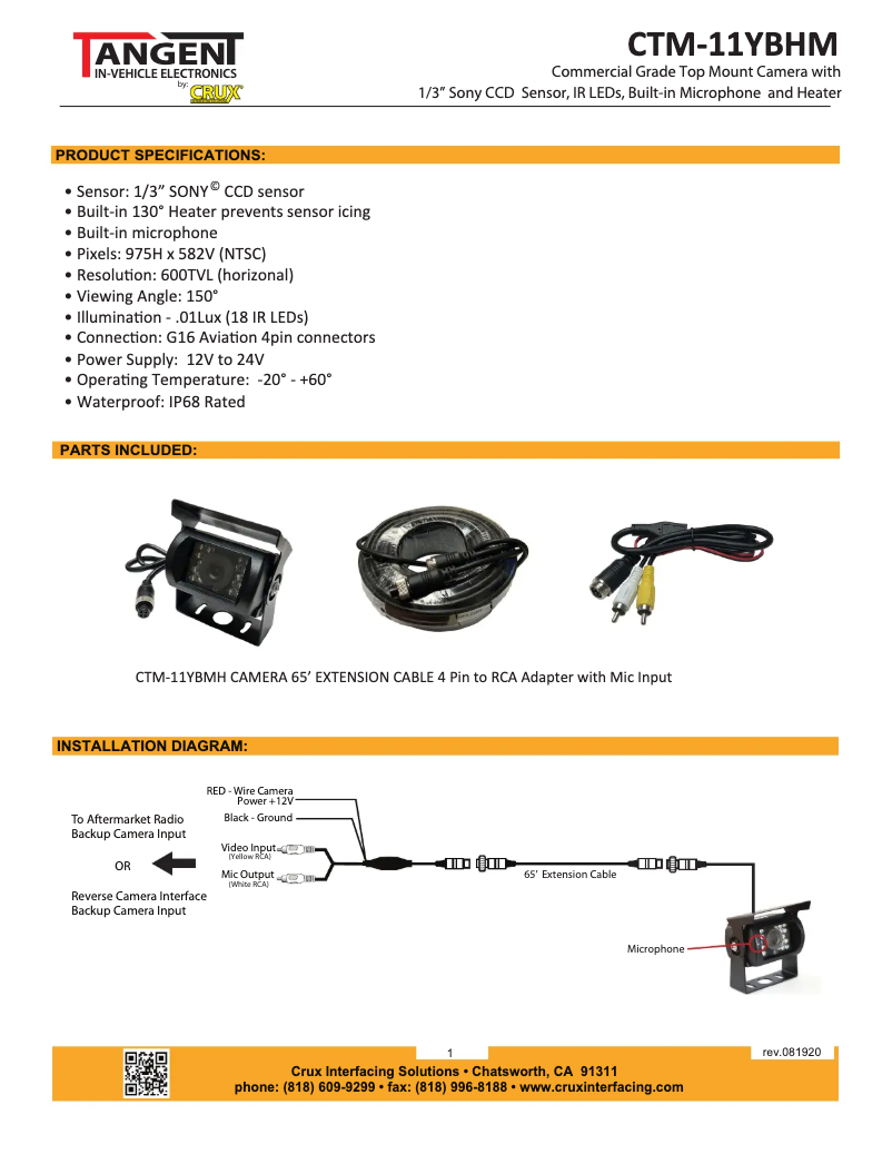 Page 1 de la notice Manuel utilisateur CRUX CTM-11YBHM