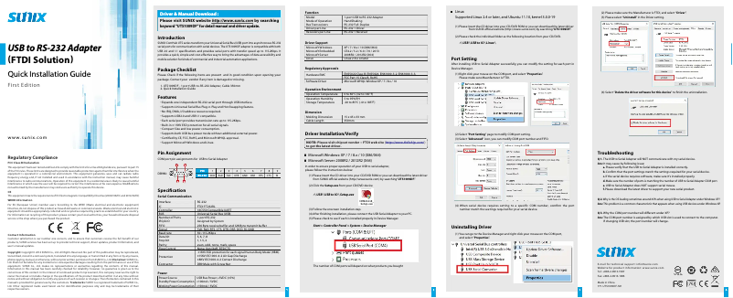 Image de la première page du manuel de l'appareil UTS1009DF