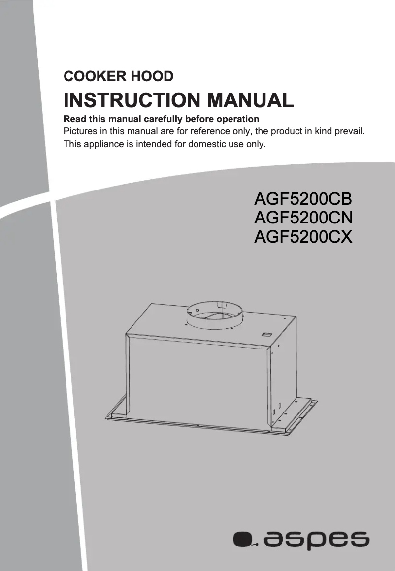 Page 1 de la notice Manuel utilisateur Aspes AGF5200CB