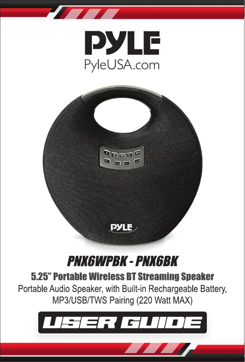 Page n°1 - Manuel utilisateur Pyle PNX6BK