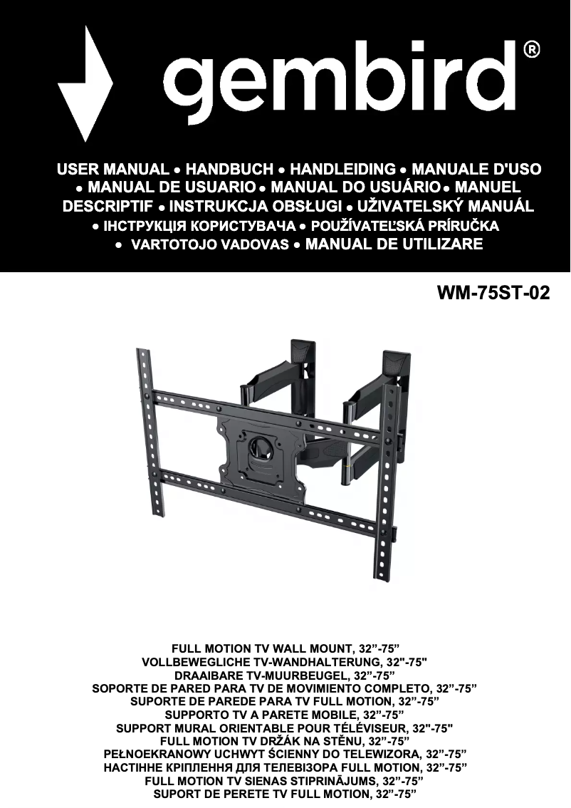 Image de la première page du manuel de l'appareil WM-75ST-02
