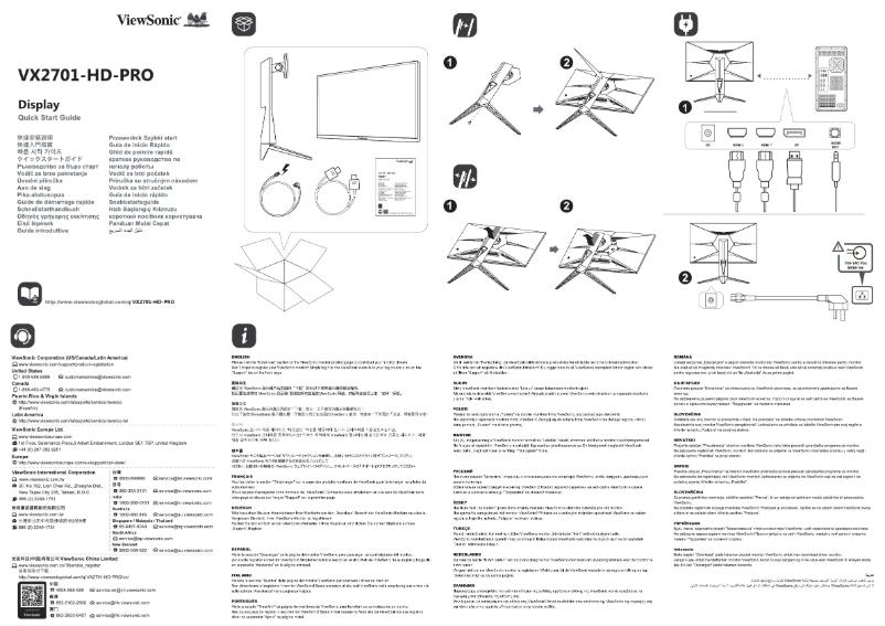 Page n°1 - Guide de démarrage rapide Viewsonic VX2701-hd-PRO