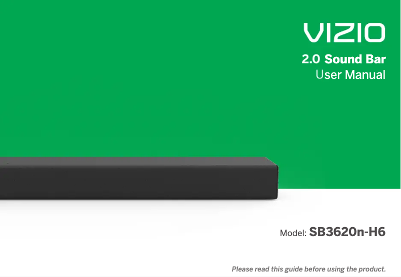 Page 1 de la notice Manuel utilisateur VIZIO SB3620n-H6