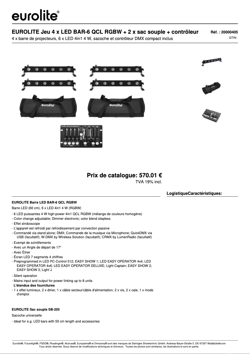 Image de la première page du manuel de l'appareil LED BAR-6