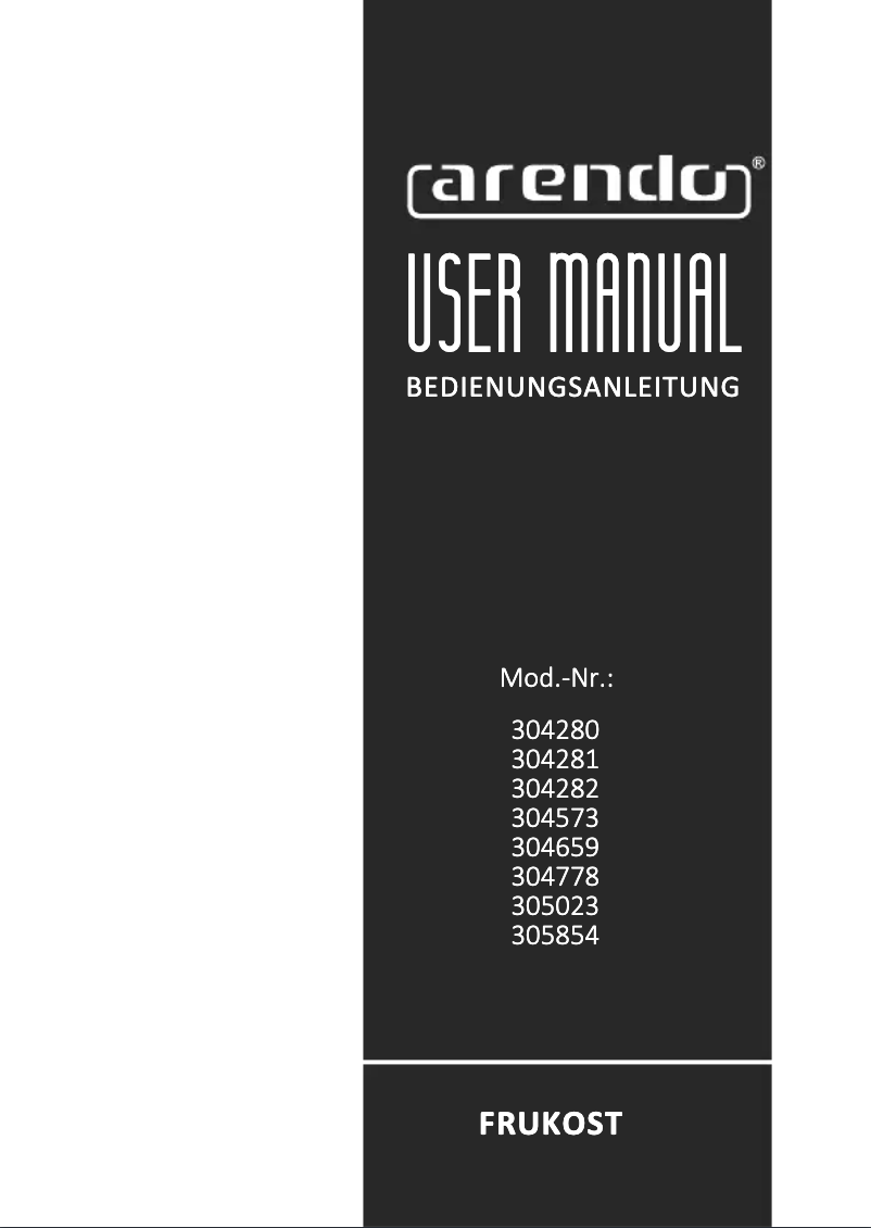 Page 1 de la notice Manuel utilisateur Arendo Frukost 305023