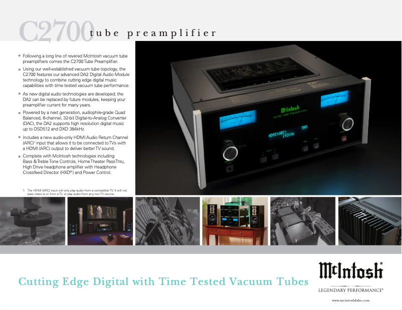 Page 1 de la notice Brochure McIntosh C2700