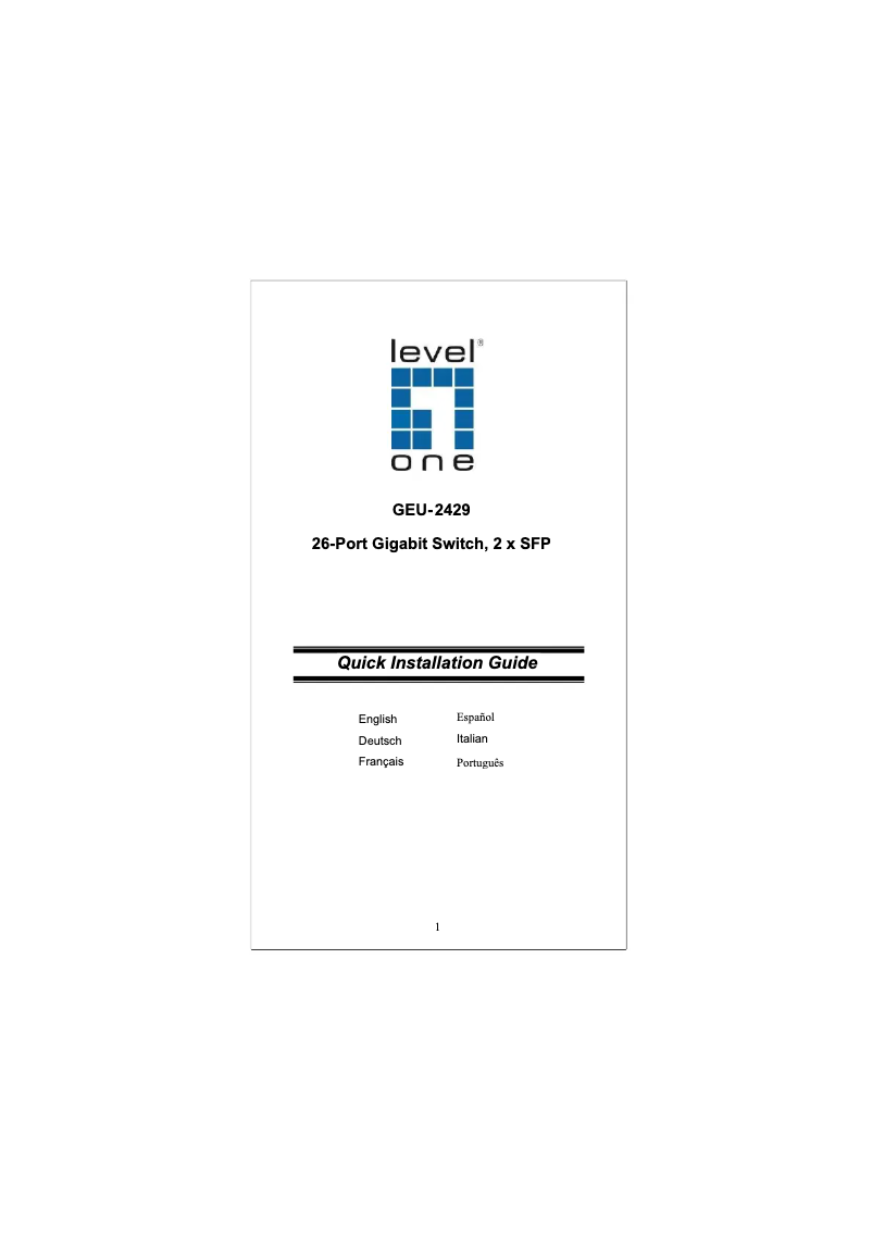 Page 1 of the manual User Manual LevelOne GEU-2429