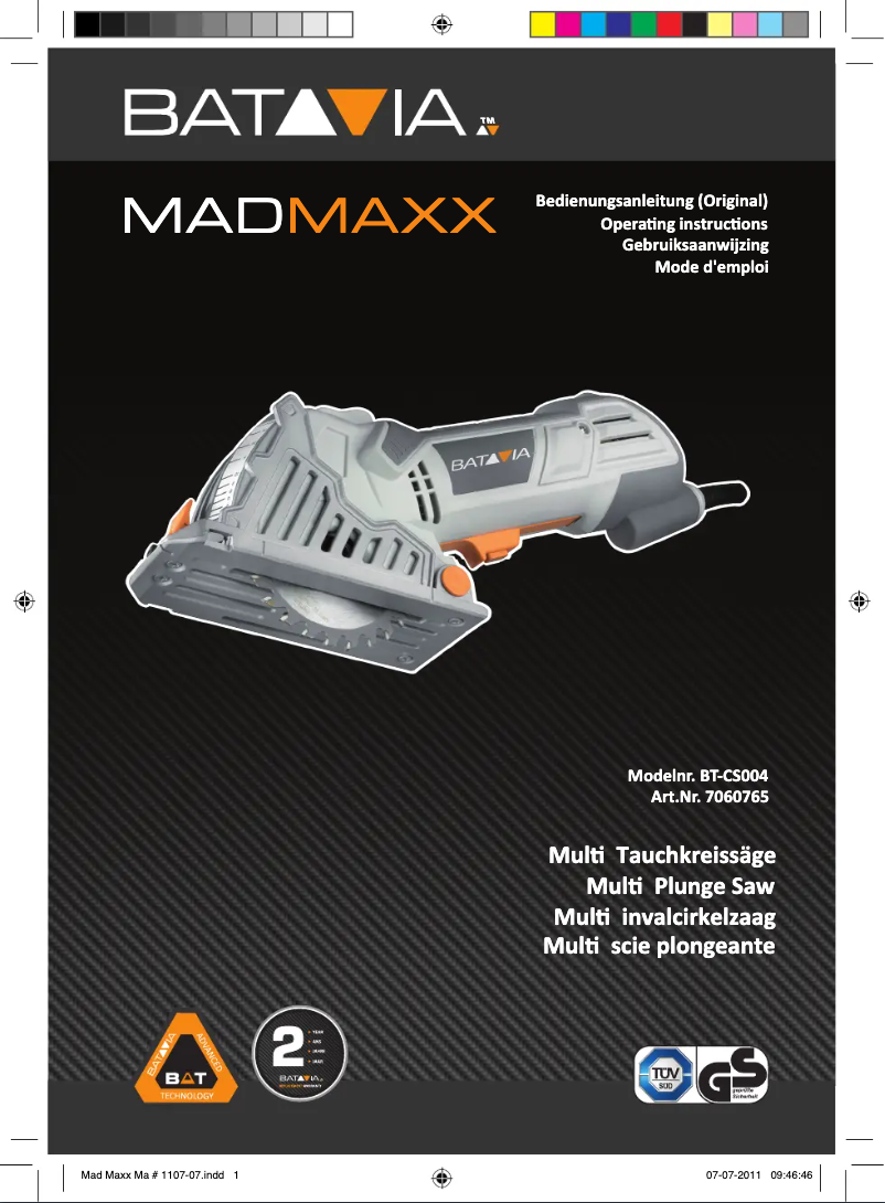 Page 1 de la notice Manuel utilisateur Batavia MadMaxx BT-CS004