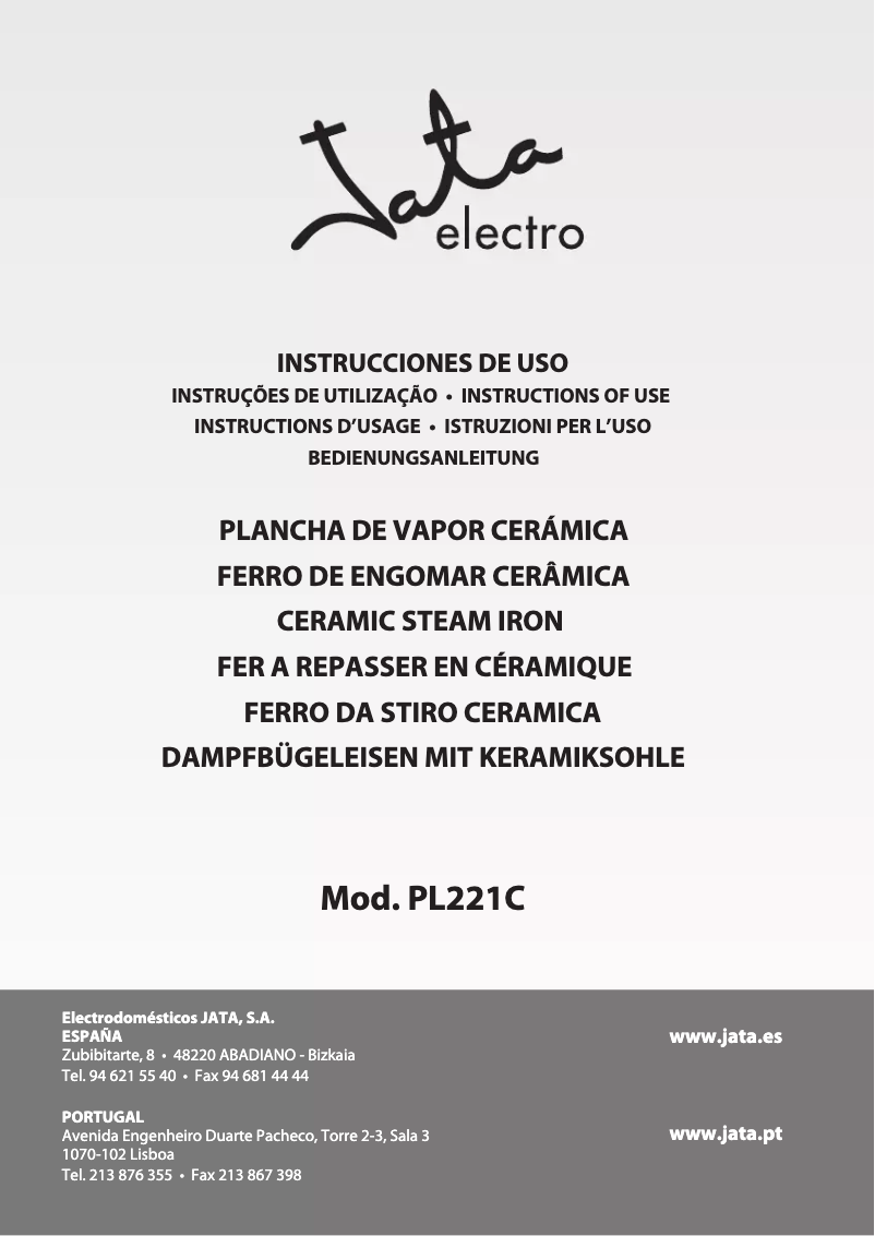 Page n°1 - Manuel utilisateur Jata PL221C