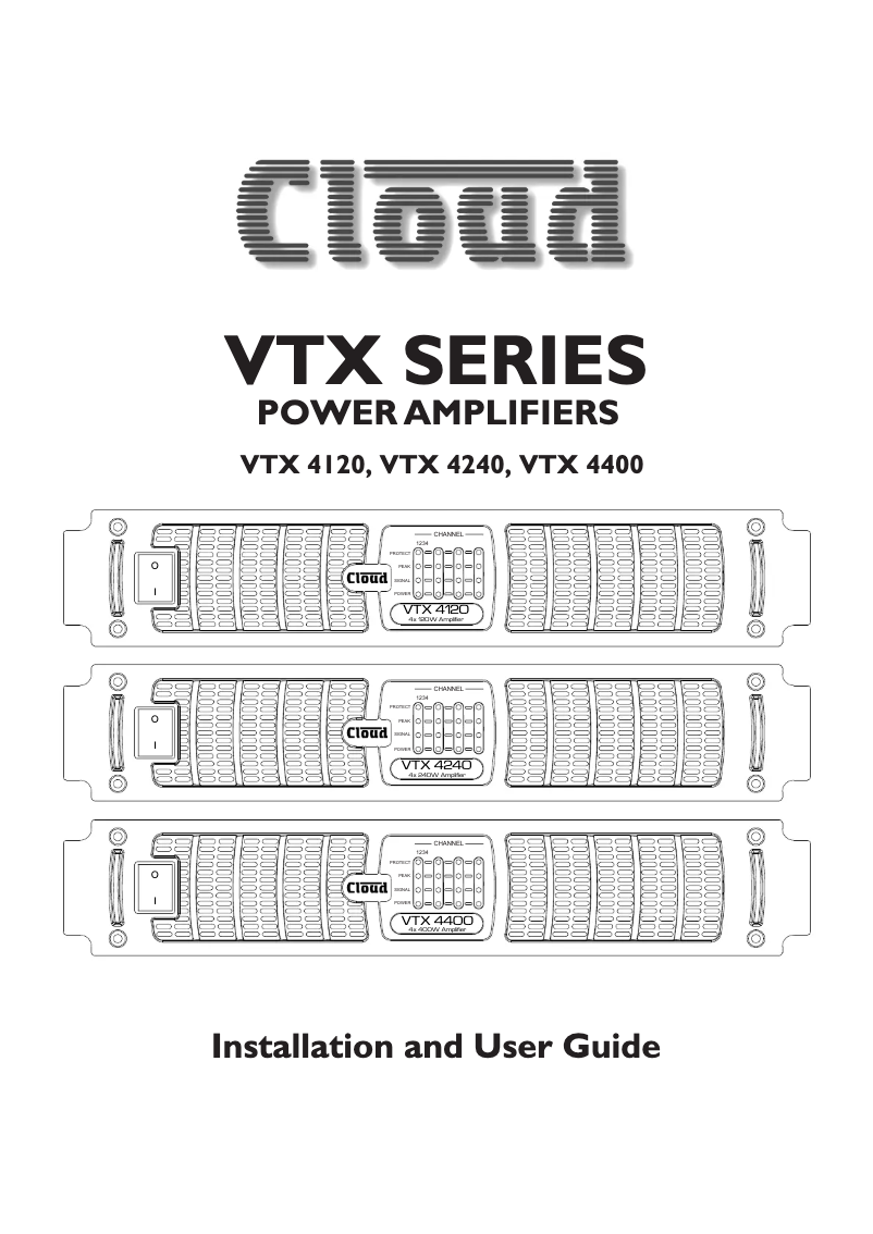 Page 1 de la notice Manuel utilisateur Cloud VTX4240