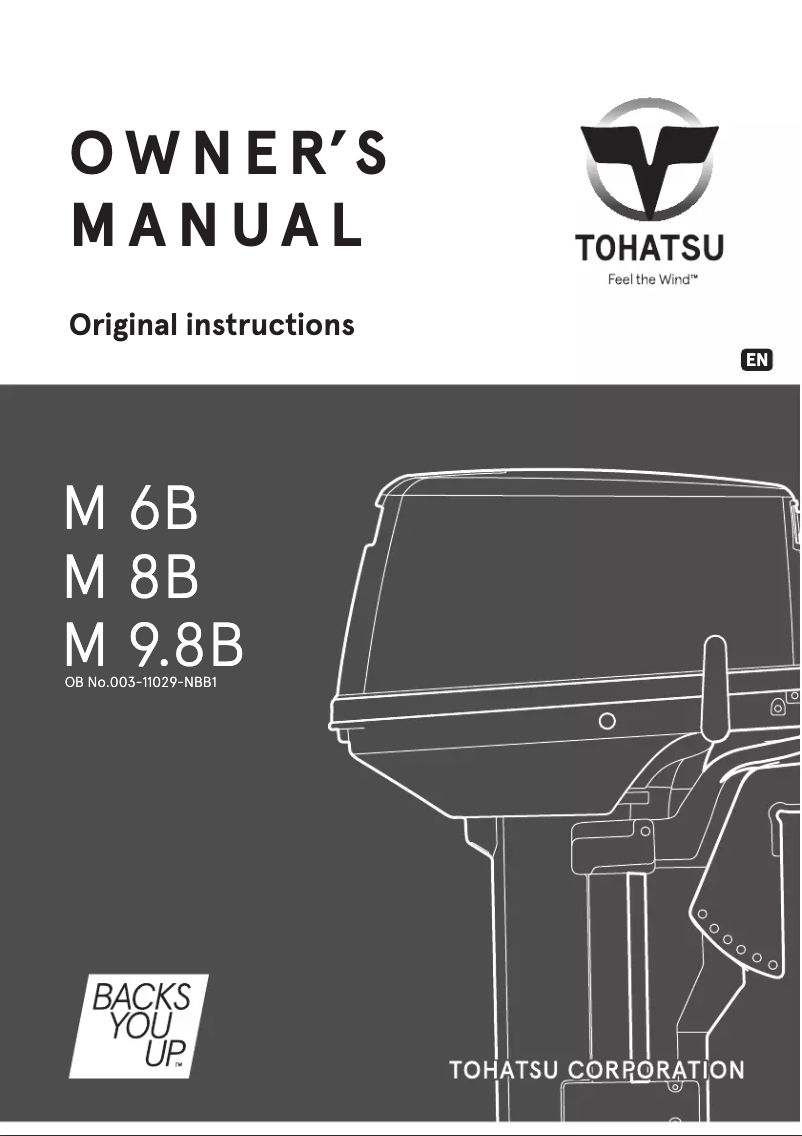 Page 1 de la notice Manuel utilisateur Tohatsu M9.8B