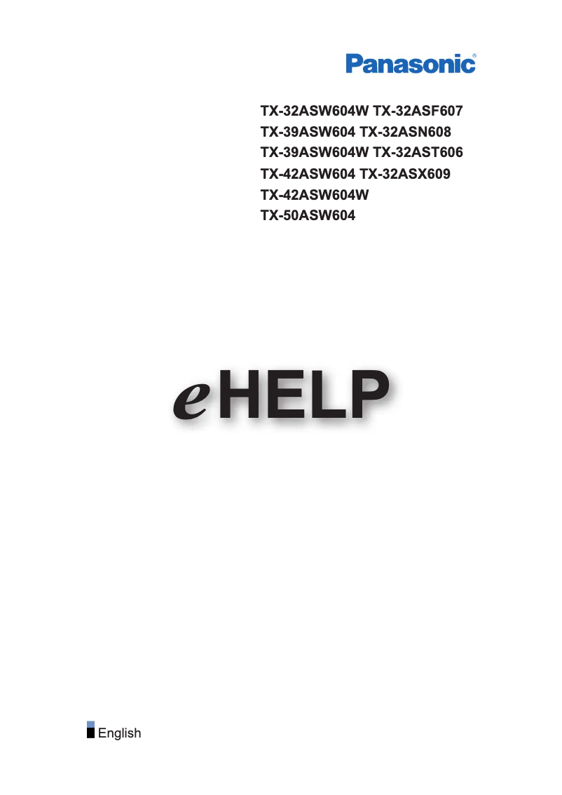 Page 1 de la notice Manuel utilisateur Panasonic TX-39ASW604W