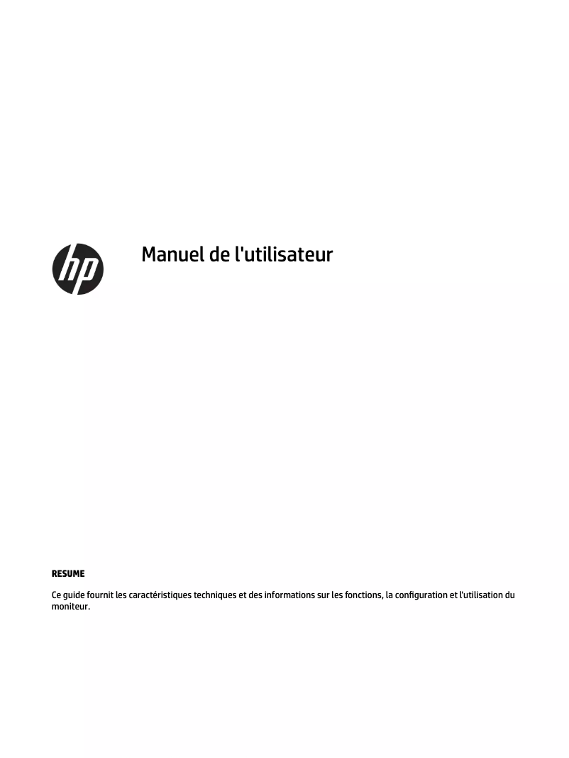 Page 1 de la notice Manuel utilisateur HP E27d G4