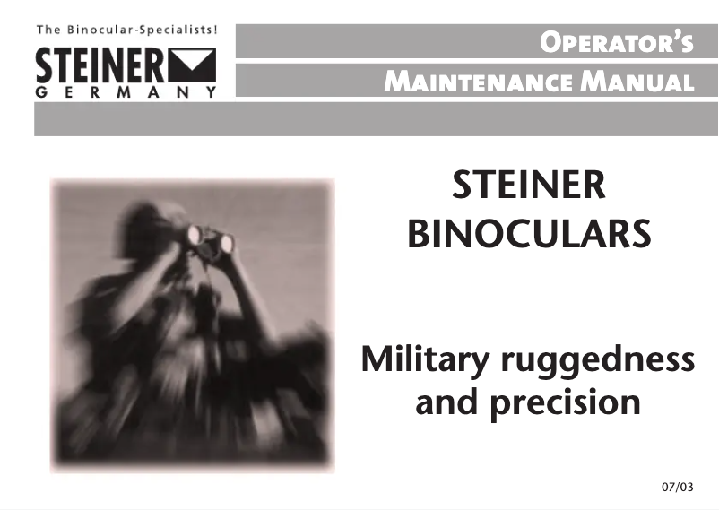 Page 1 de la notice Manuel utilisateur Steiner M750r