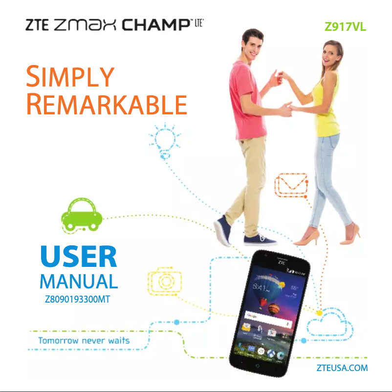Image de la première page du manuel de l'appareil Zmax Grand LTE