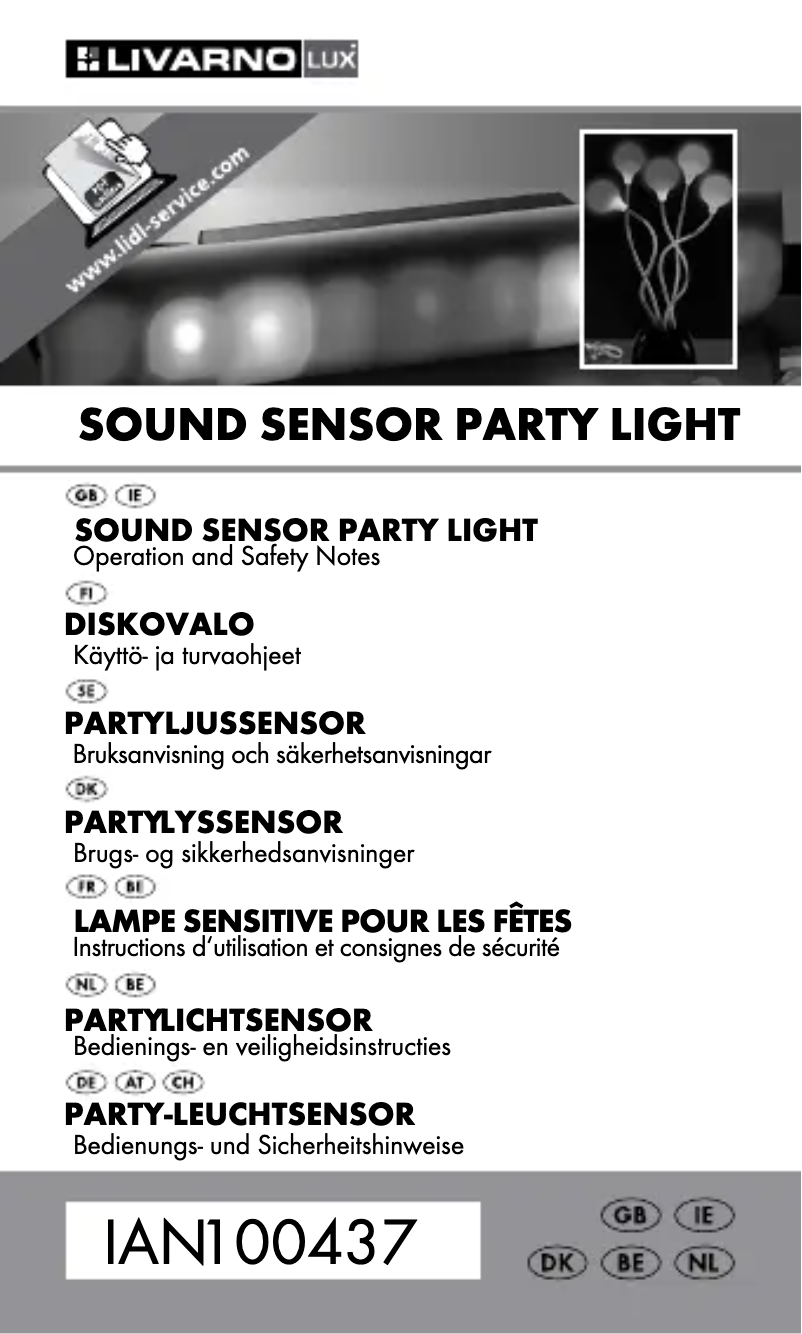 Page 1 de la notice Manuel utilisateur Livarno Lux IAN 100437