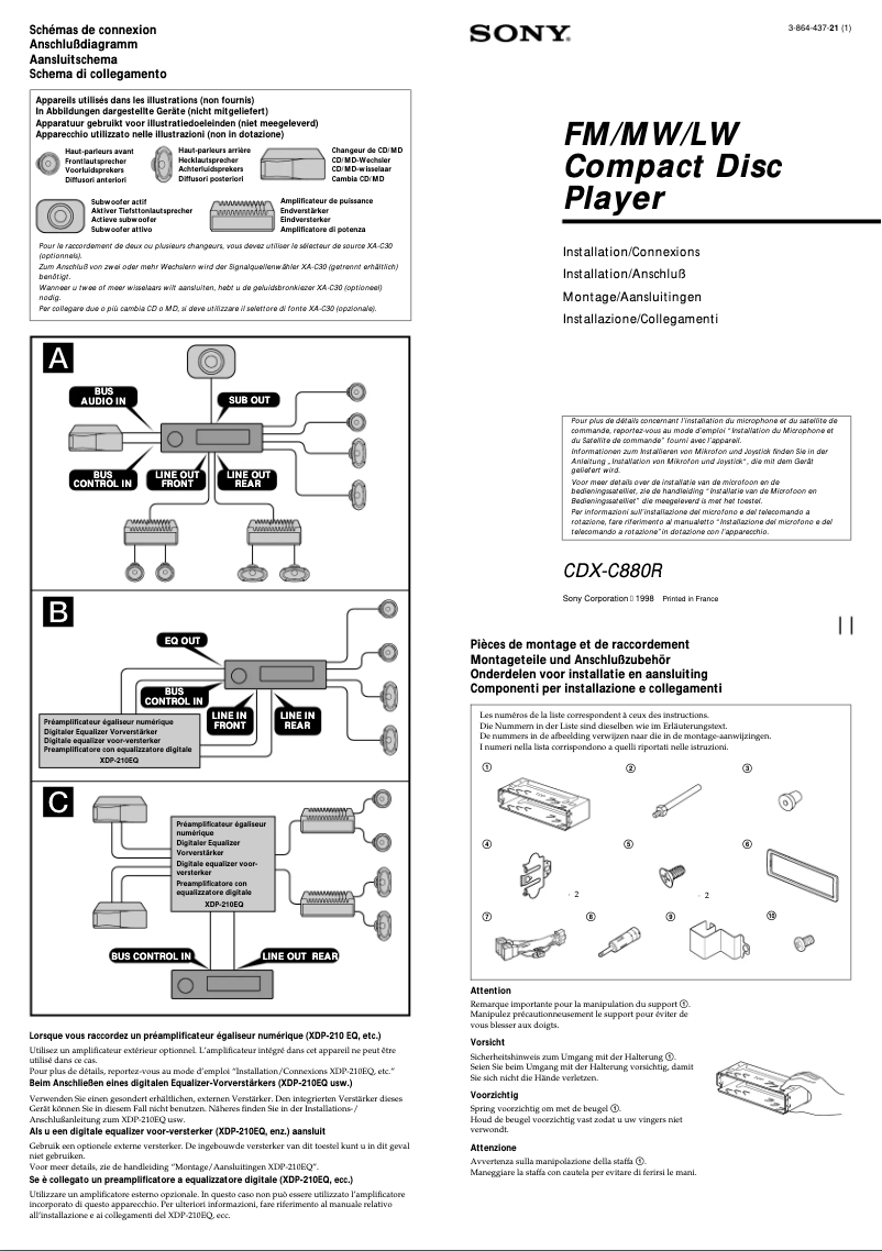 Image de la première page du manuel de l'appareil CDX-C880R