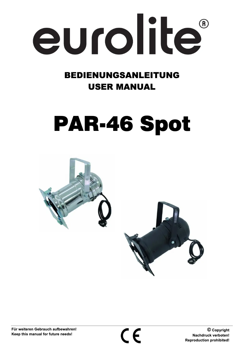 Page n°1 - Manuel utilisateur Eurolite E-27