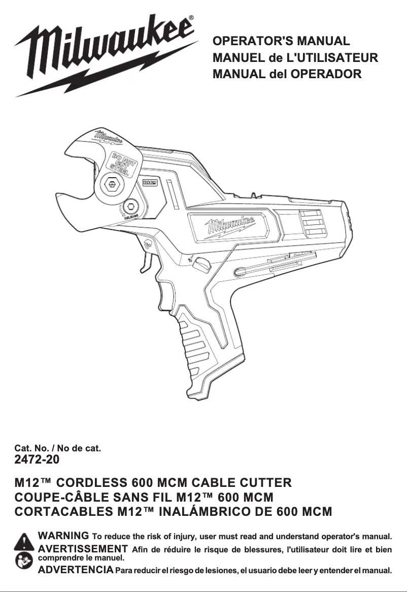 Page n°1 - Manuel utilisateur Milwaukee M12 2472-21XC
