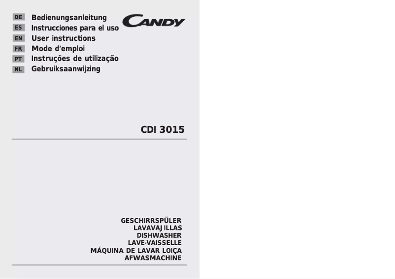 Page 1 de la notice Manuel utilisateur Candy CDI 3015-S