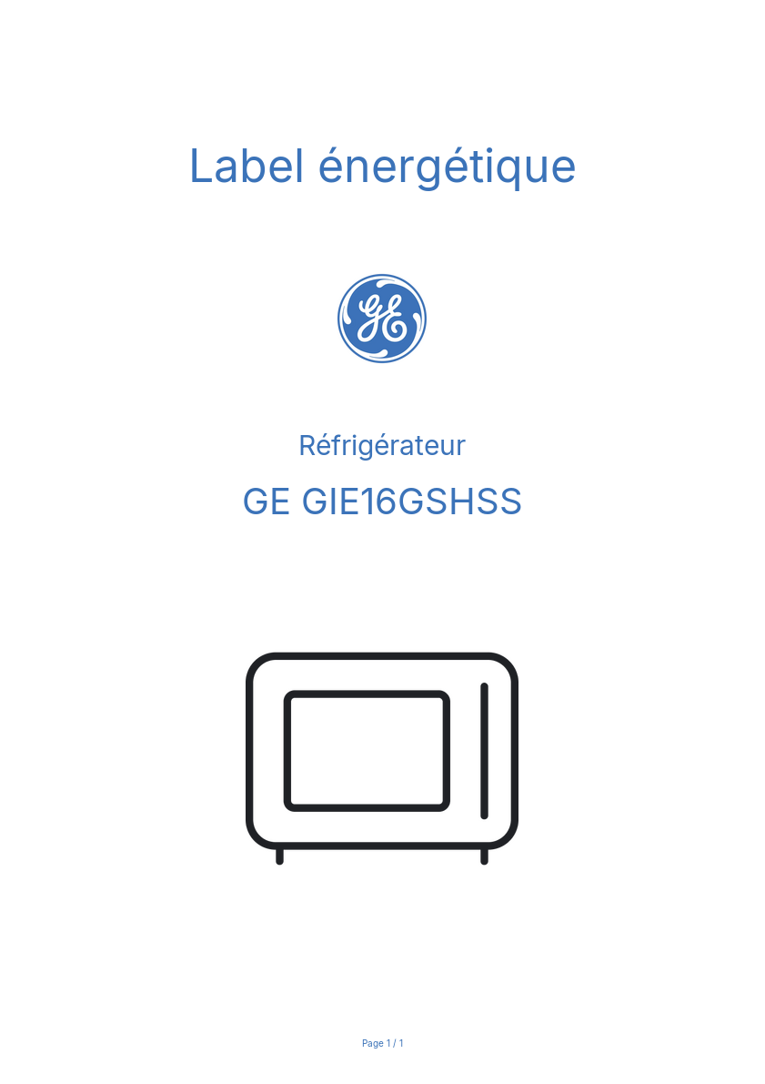 Image de la première page du manuel de l'appareil GIE16GSHSS