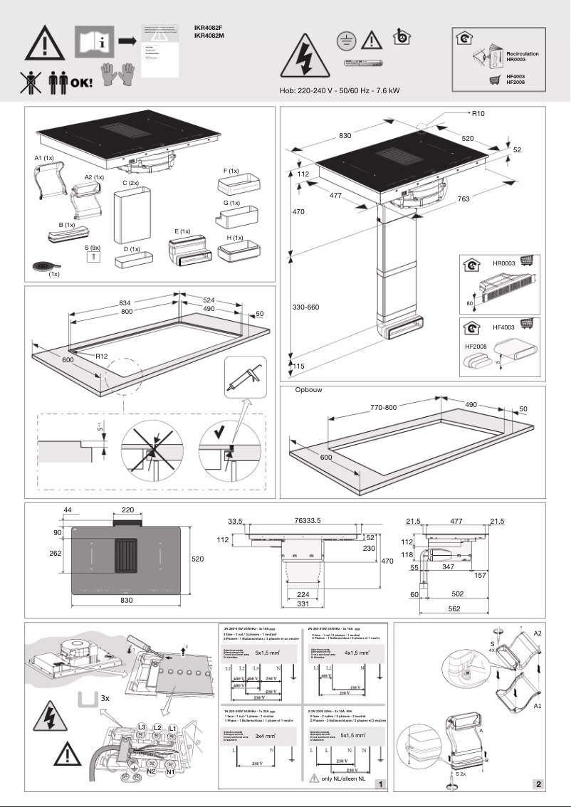 Página 1 del manual Guía de instalación Pelgrim IKR4082M