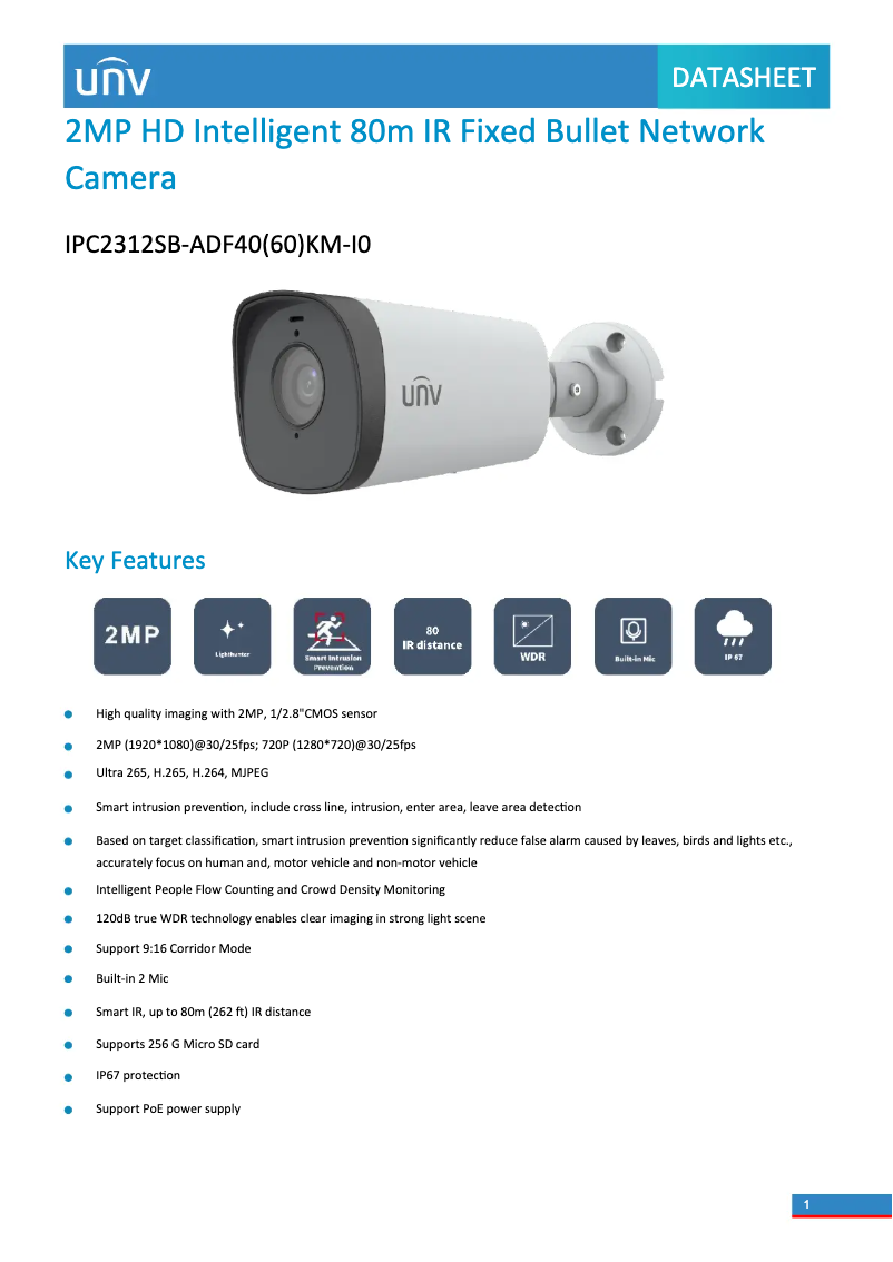 Image de la première page du manuel de l'appareil IPC2312SB-ADF40(60)KM-I0