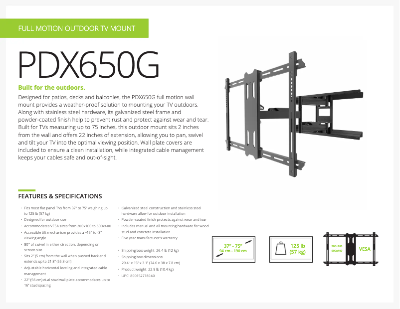 Página 1 del manual Ficha técnica Kanto PDX650G