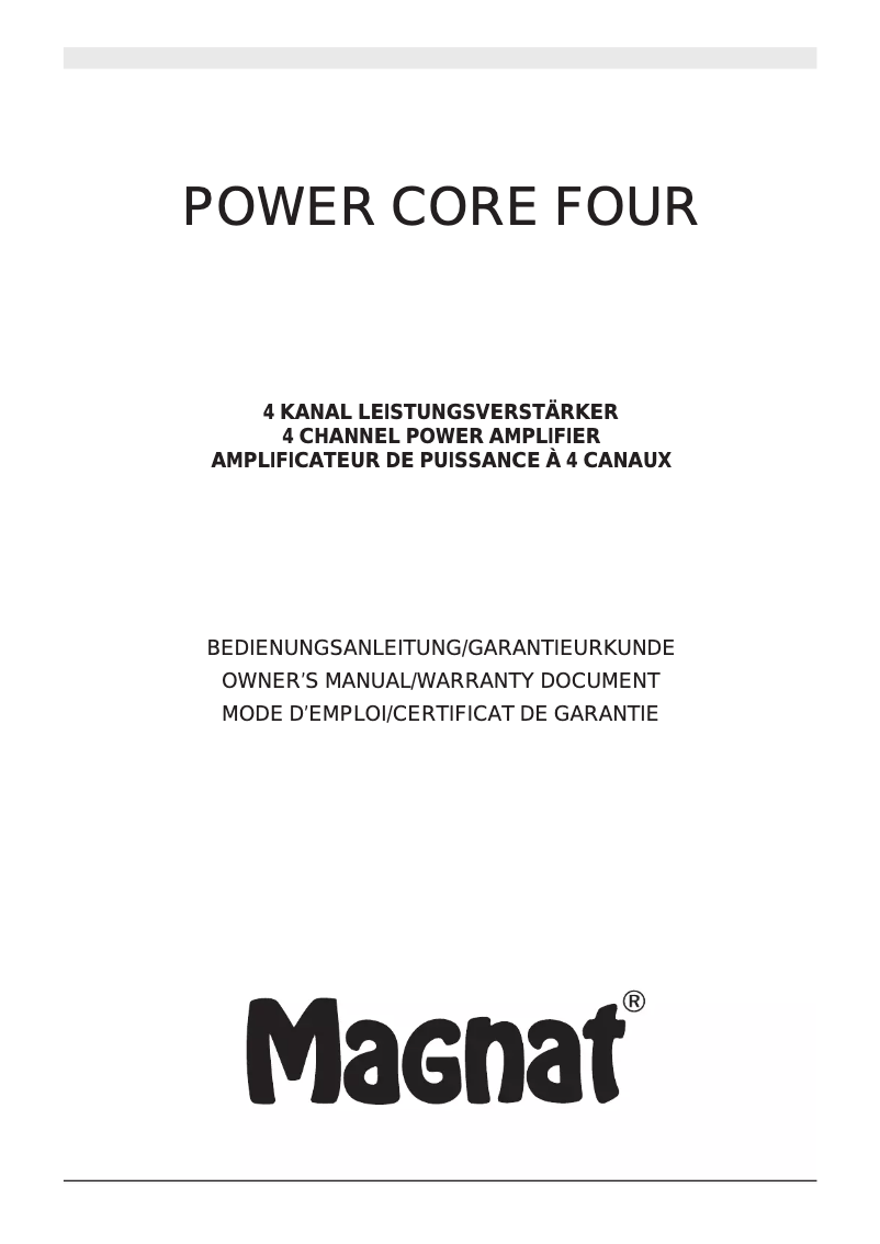 Image de la première page du manuel de l'appareil Power Core Four