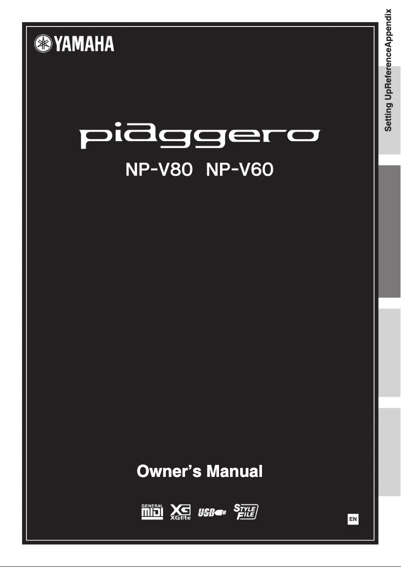 Page 1 de la notice Manuel utilisateur Yamaha Piaggero NP-V60