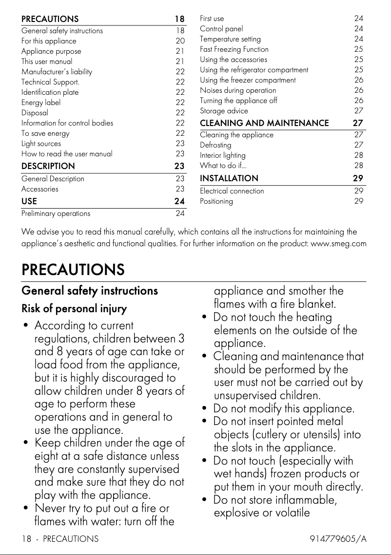 Image de la première page du manuel de l'appareil FAB10RDYVC5