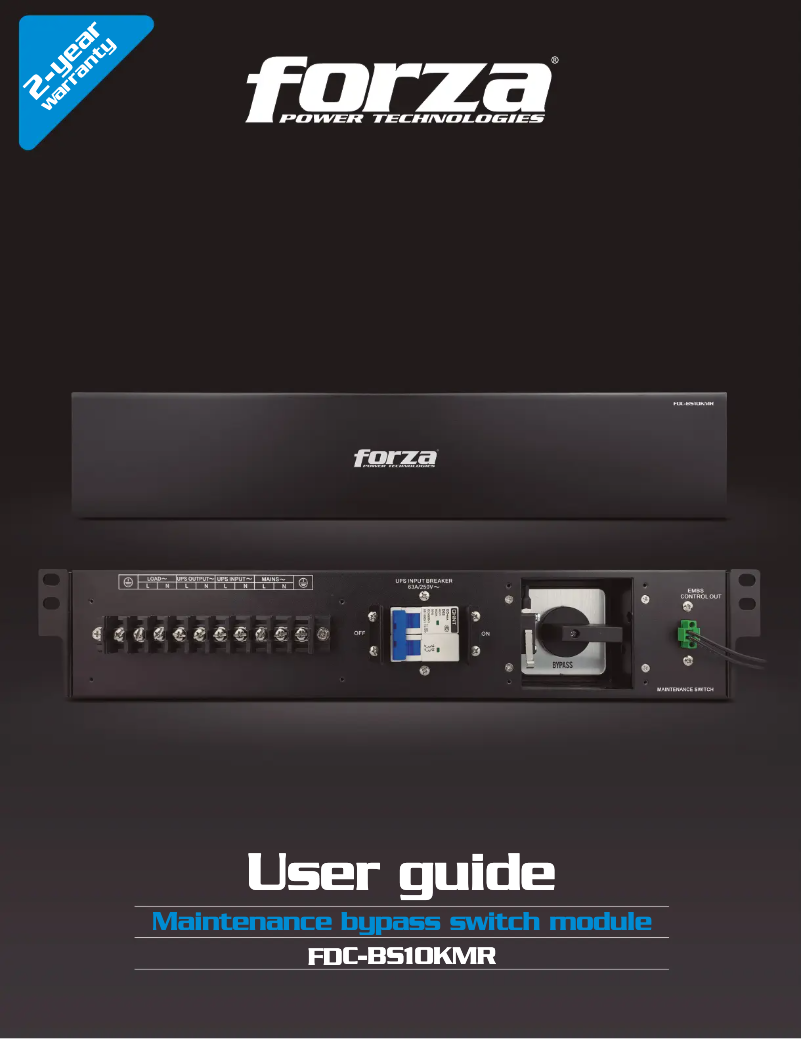 Page n°1 - Manuel utilisateur Forza FDC-BS10KMR