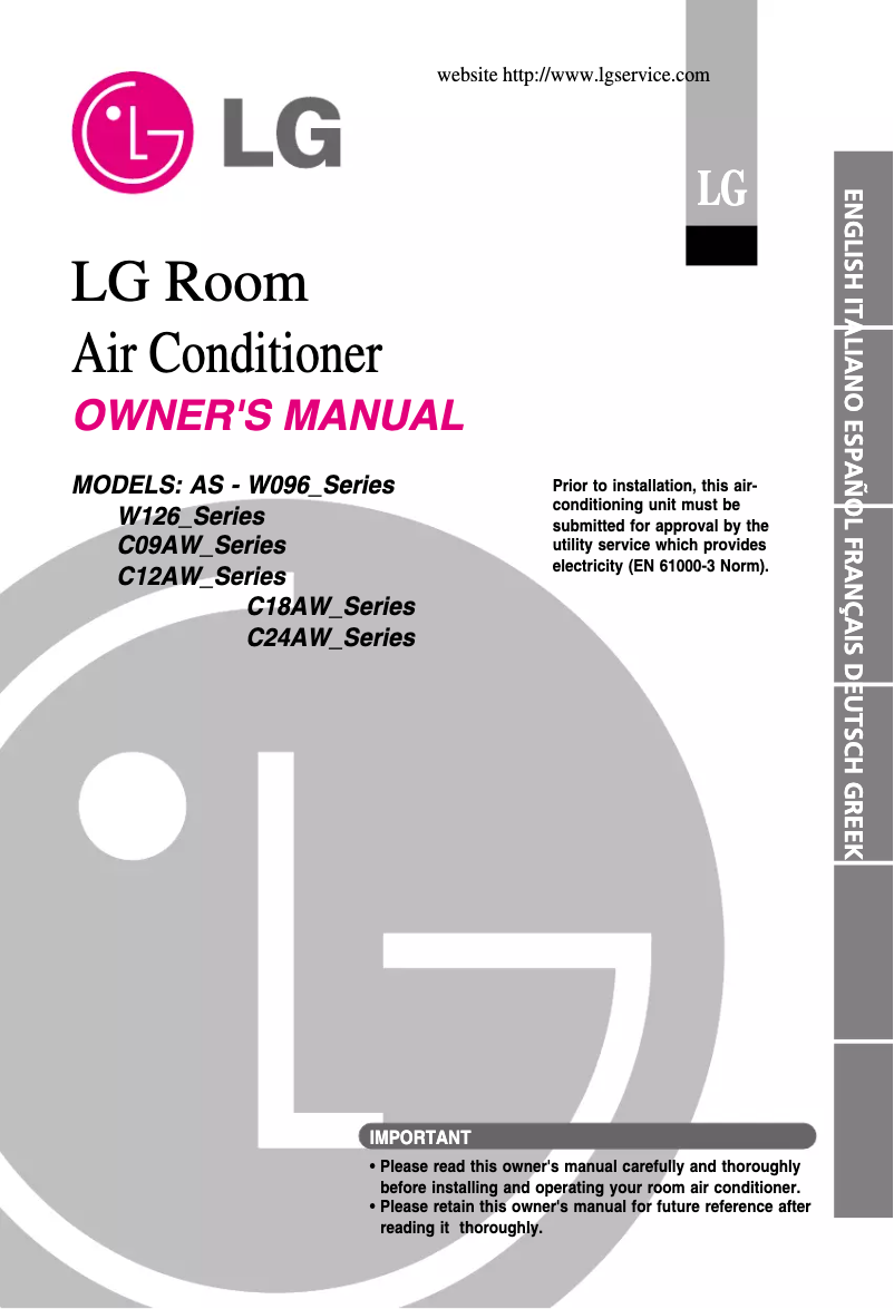 Page 1 de la notice Manuel utilisateur LG W126