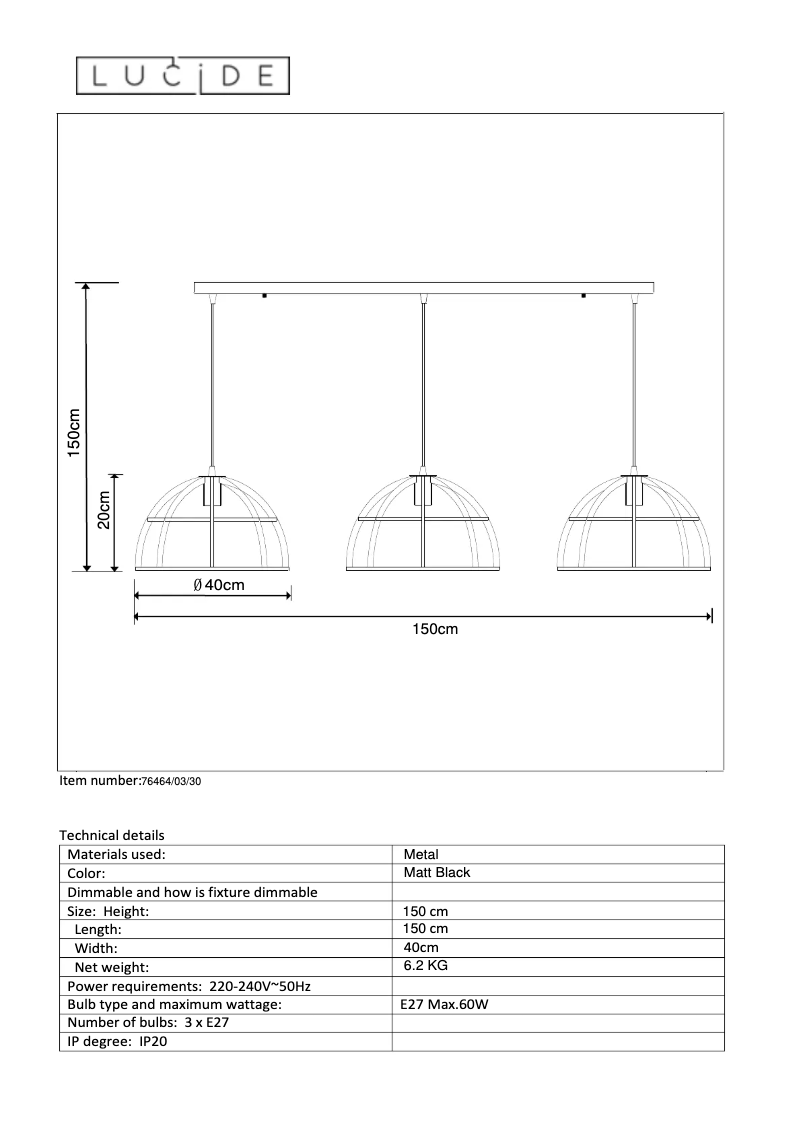 Page 1 de la notice Manuel utilisateur Lucide Dikra