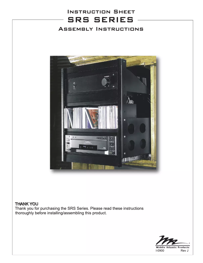 Page 1 de la notice Manuel utilisateur Middle Atlantic SRCC