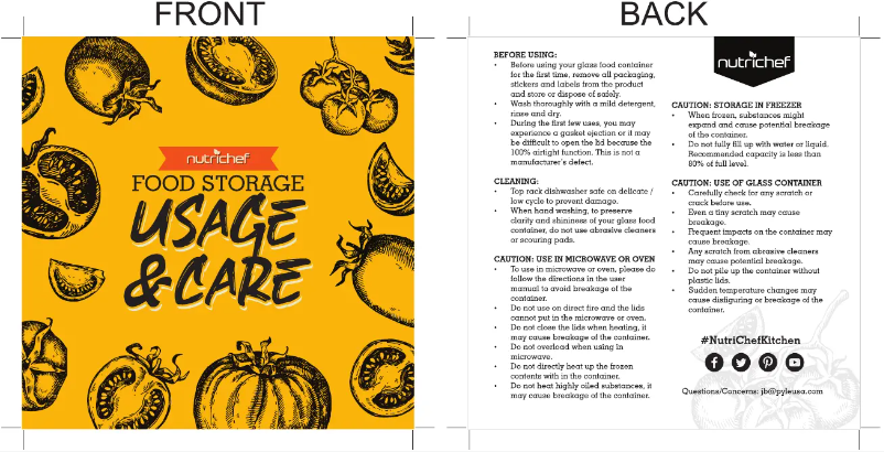 Page n°1 - Manuel utilisateur Nutrichef NCGL3LF