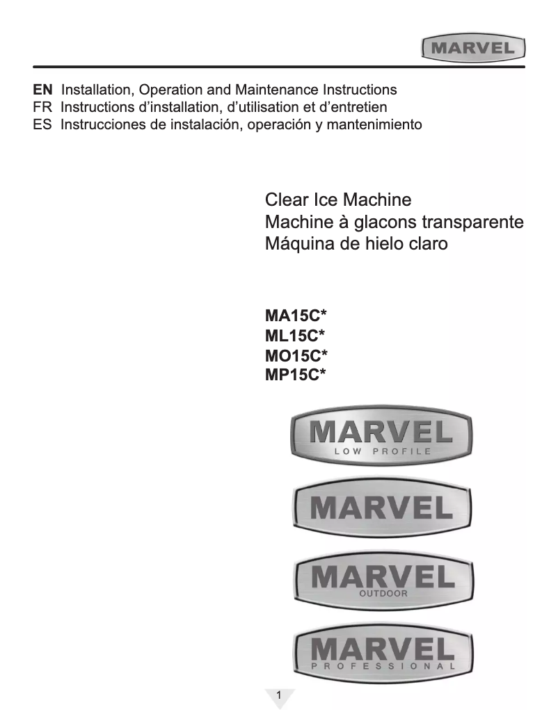 Page n°1 - Manuel utilisateur Marvel MP15CPS3LS