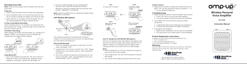 Image de la première page du manuel de l'appareil Amp-Up PA-25W