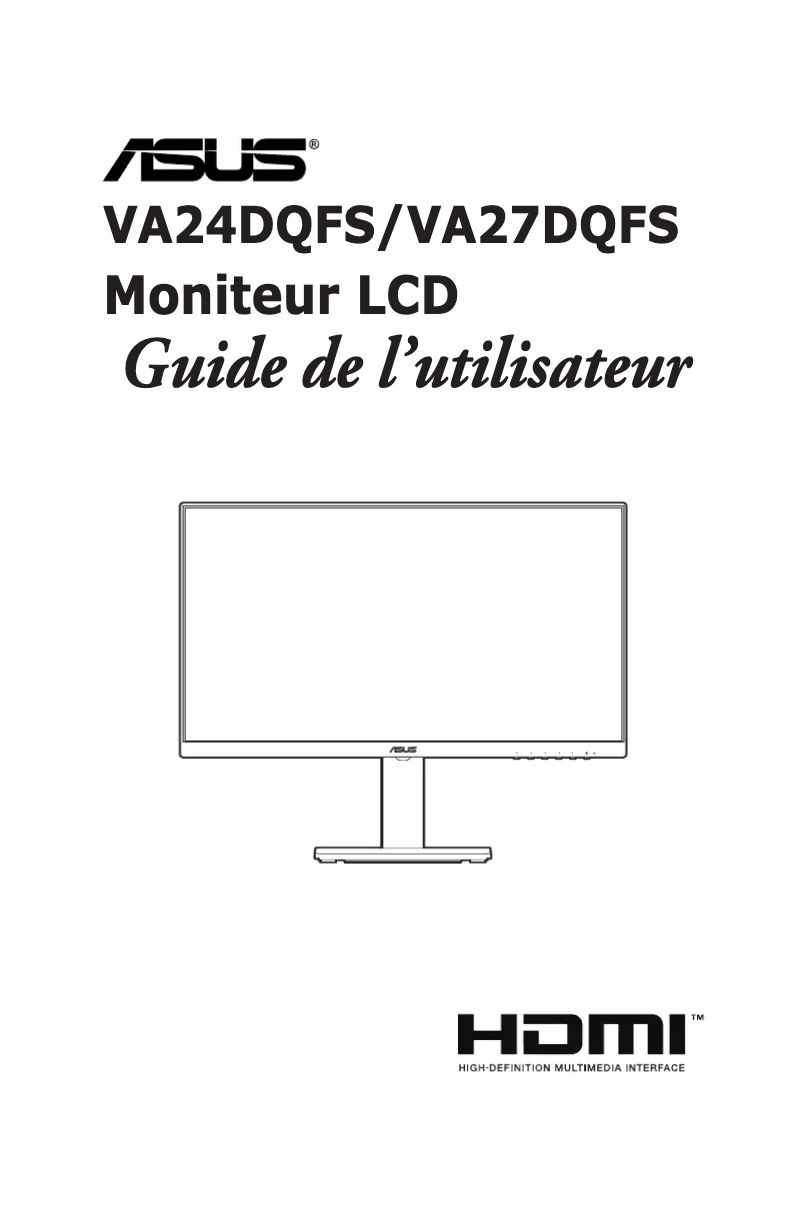 Page 1 de la notice Manuel utilisateur Asus VA27DQFS