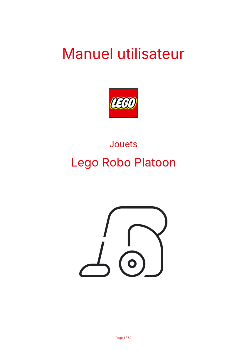 Page n°1 - Manuel utilisateur Lego Robo Platoon