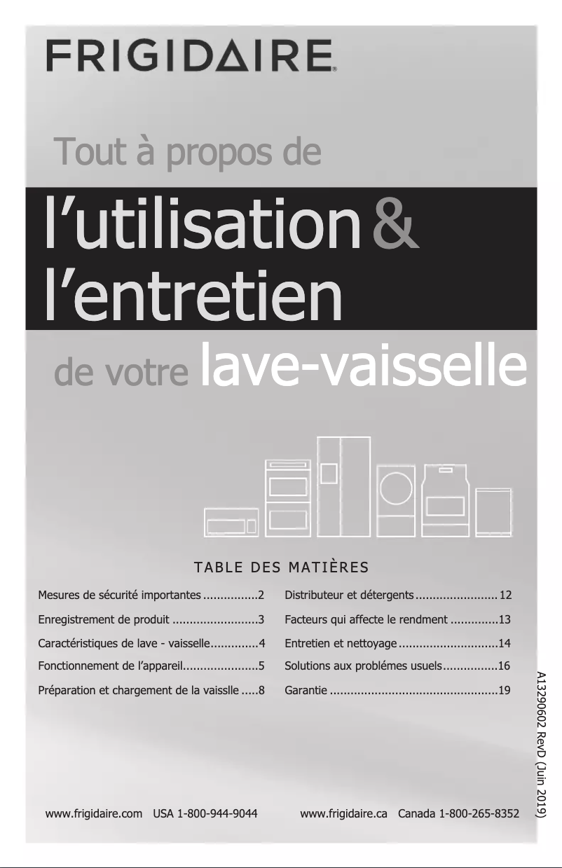 Page 1 de la notice Manuel utilisateur Frigidaire FGIP2468UD