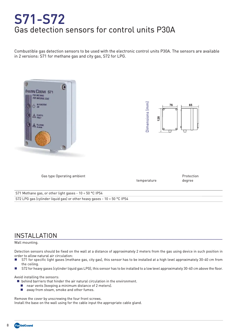 Page n°1 - Manuel utilisateur Fantini Cosmi S71
