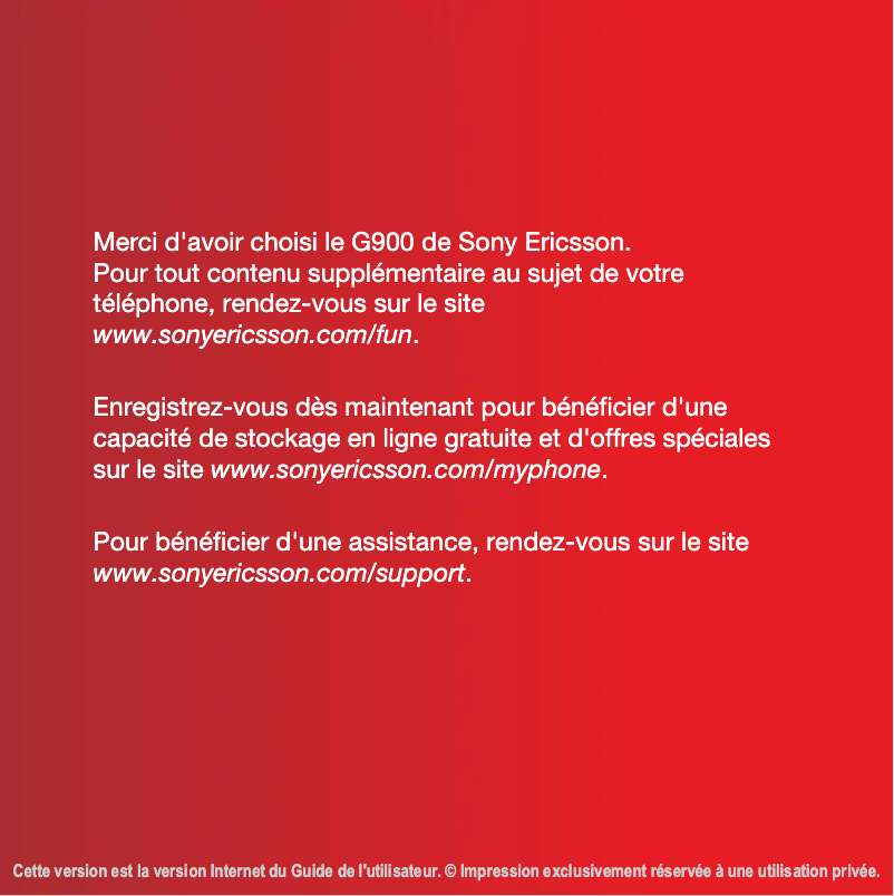 Image de la première page du manuel de l'appareil G900