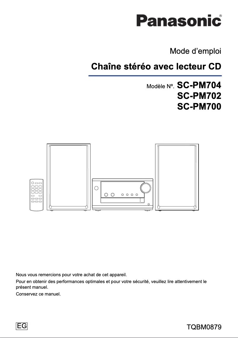 Page n°1 - Manuel utilisateur Panasonic SC-PM702