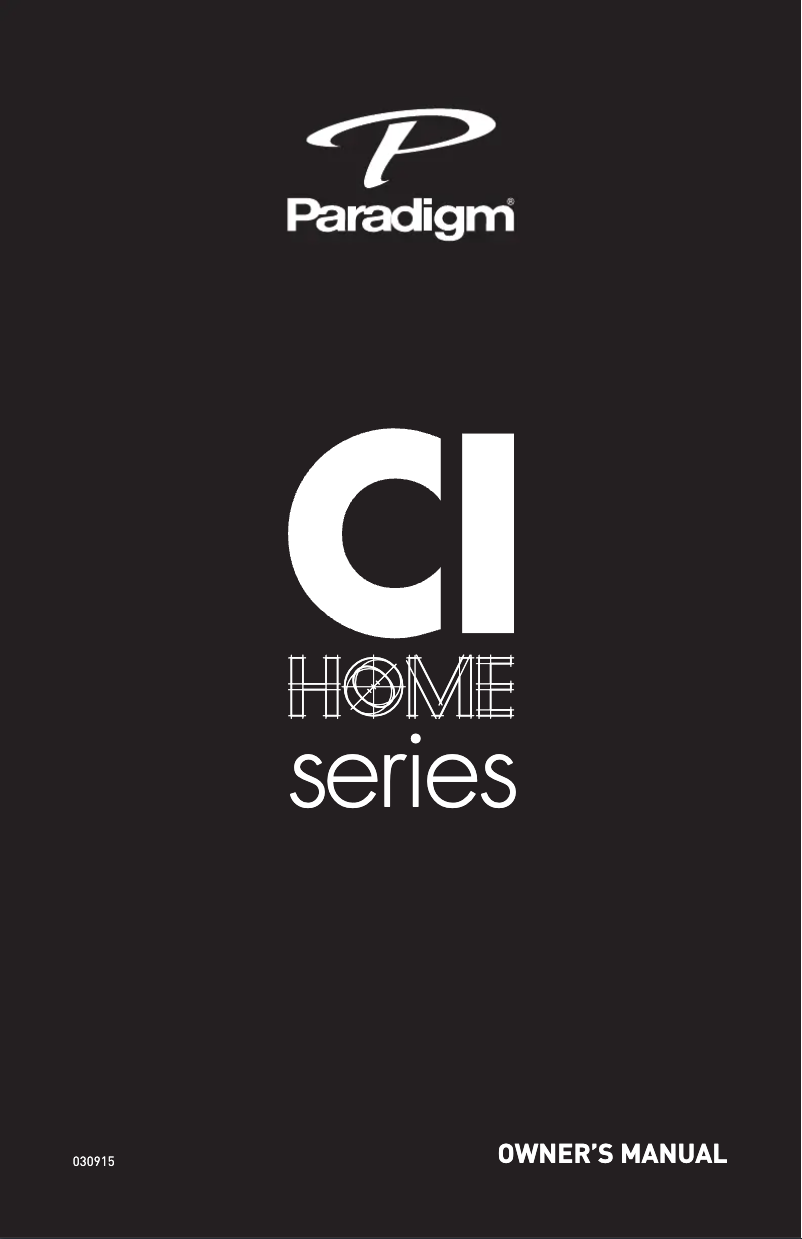 Page n°1 - Manuel utilisateur Paradigm CI Home H55-R
