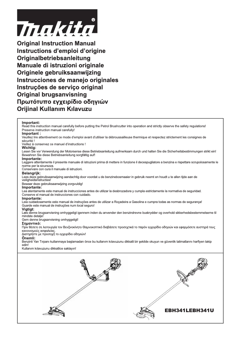Page n°1 - Manuel utilisateur Makita EBH341L