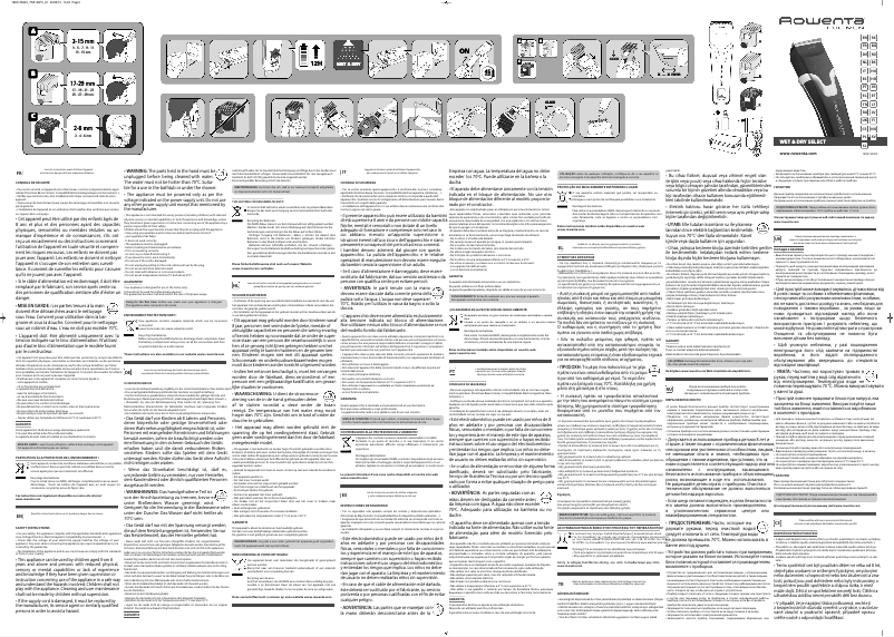 Image de la première page du manuel de l'appareil Wet&Dry Precision TN5120