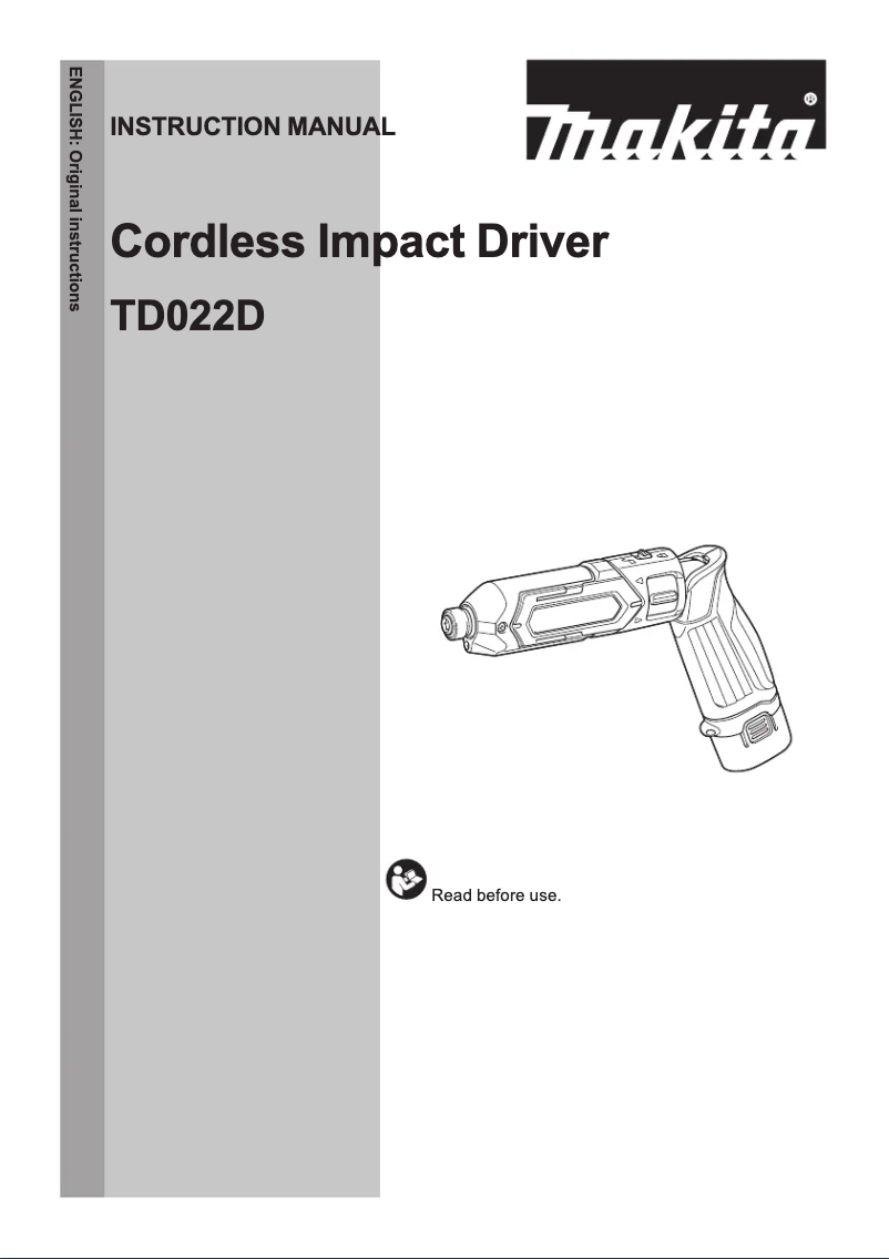 Page 1 de la notice Manuel utilisateur Makita TD022DSE